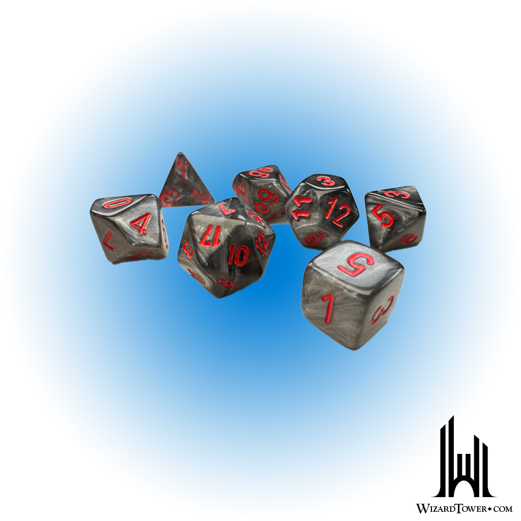 Velvet Mini-Polyhedral 7-Die Set Black/Red